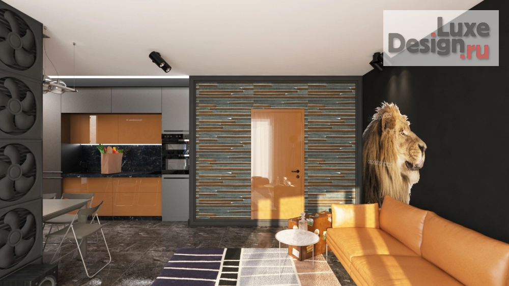 Дизайн интерьера однокомнатной квартиры "Проект квартиры холостяка" (фото 2)