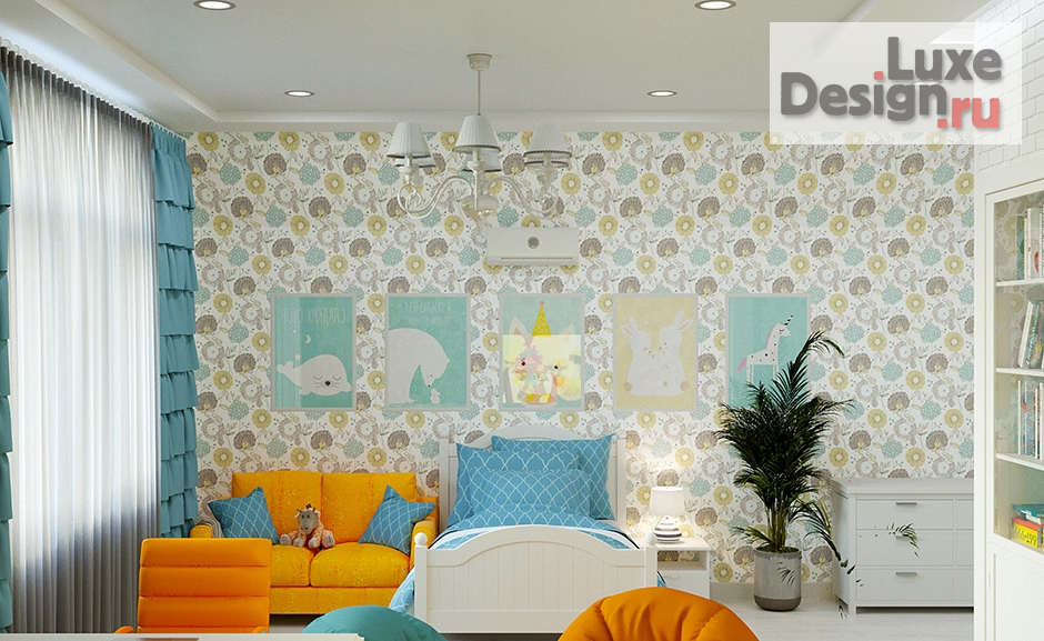 Дизайн интерьера детской "Детская комната для девочки" (фото 2)