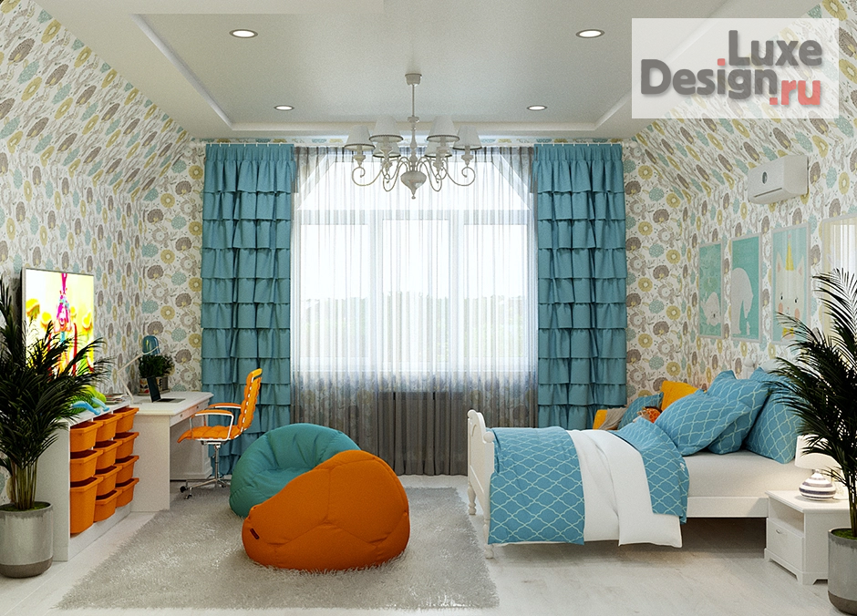 Дизайн интерьера детской "Детская комната для девочки" (фото 1)