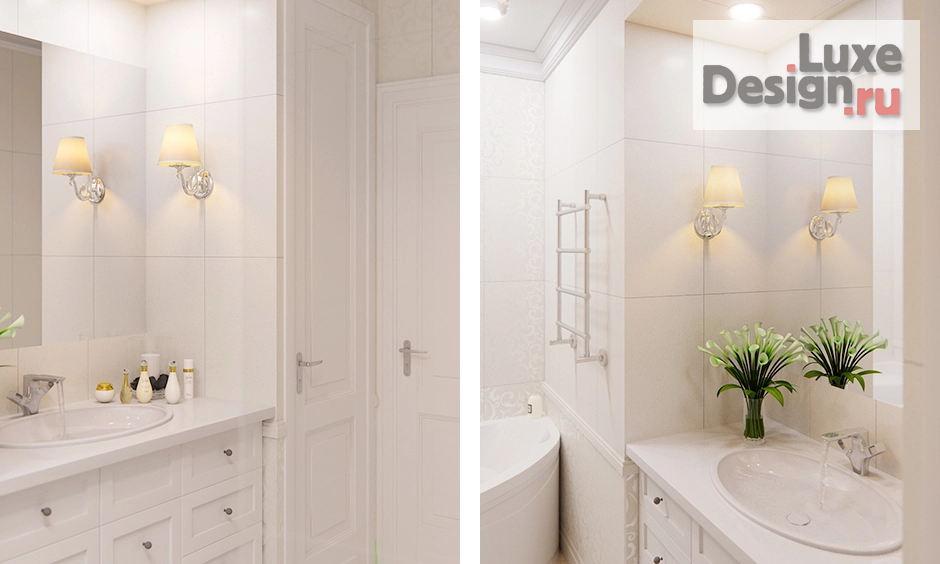 Дизайн интерьера ванной "Дизайн интерьера:  санузел в классическом стиле" (фото 3)