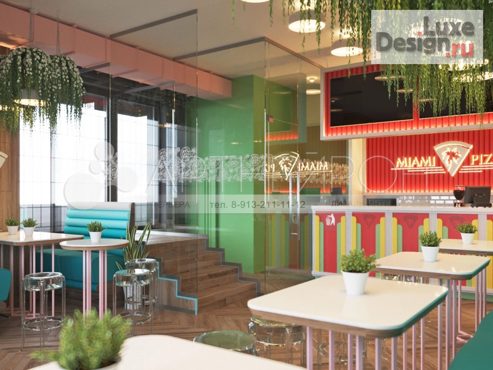 Дизайн интерьера кафе "Дизайн интерьера пиццерии в Новосибирске" (фото 2)