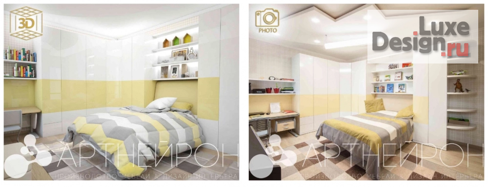 Дизайн интерьера детской "3D и фото реализованного дизайна детской" (фото 1)