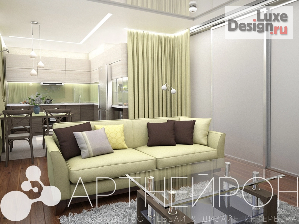 Дизайн интерьера однокомнатной квартиры "Дизайн квартиры студийного типа" (фото 2)