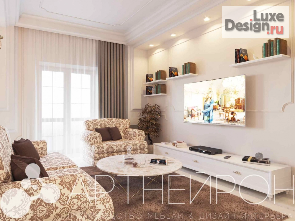 Дизайн интерьера гостиной "Дизайн гостиной совмещенной с кухней в квартиру." (фото 2)