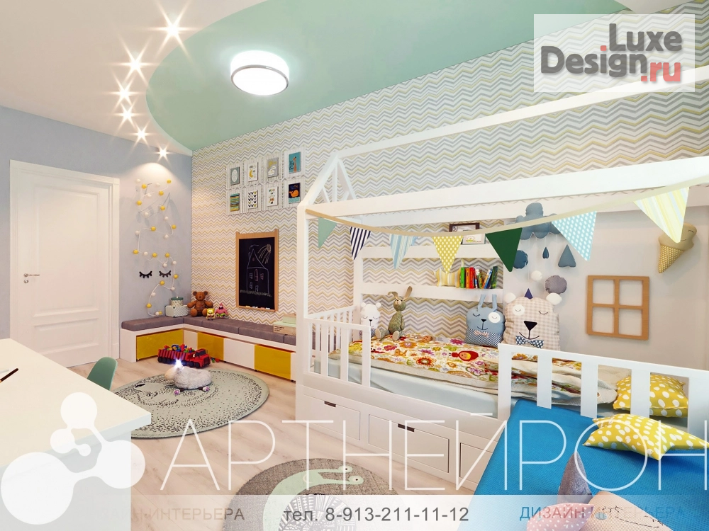 Дизайн интерьера детской "Интерьер детской в нежных тонах" (фото 4)