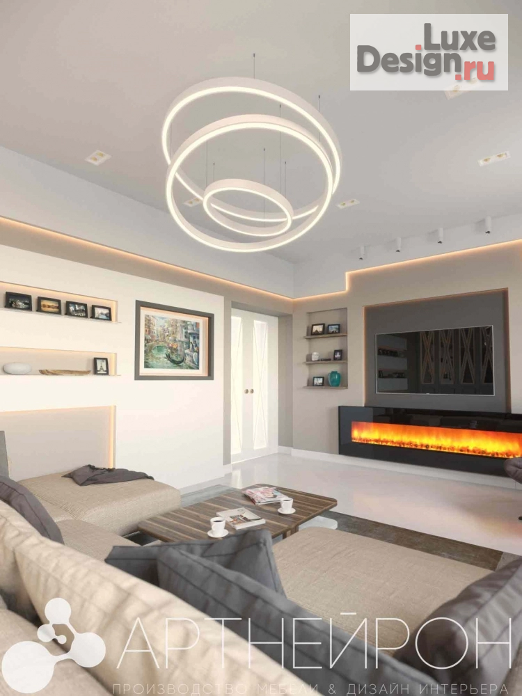 Дизайн интерьера четырехкомнатной квартиры "Дизайн гостиной в квартире" (фото 3)