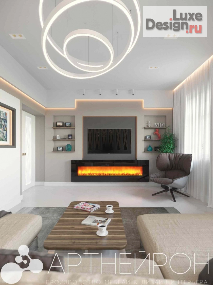 Дизайн интерьера четырехкомнатной квартиры "Дизайн гостиной в квартире" (фото 2)