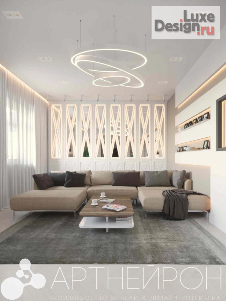 Дизайн интерьера четырехкомнатной квартиры "Дизайн гостиной в квартире" (фото 1)