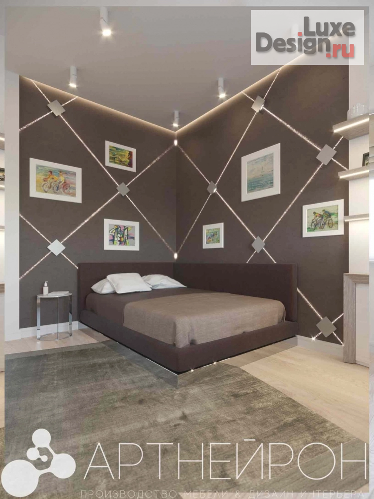 Дизайн интерьера квартиры "Дизайн спальни с рабочей зоной " (фото 2)