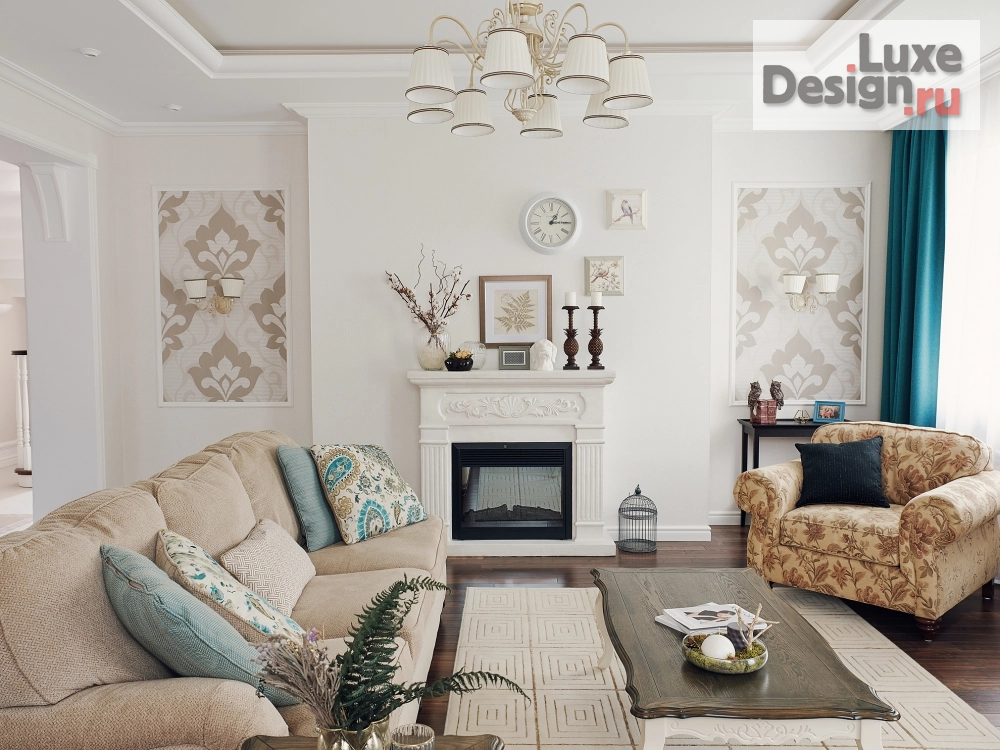 Дизайн интерьера коттеджа "Гостиная" (фото 1)