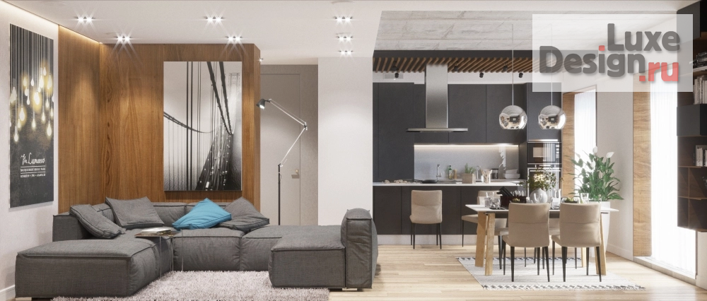 Дизайн интерьера двухкомнатной квартиры "Кухня-гостиная" (фото 3)