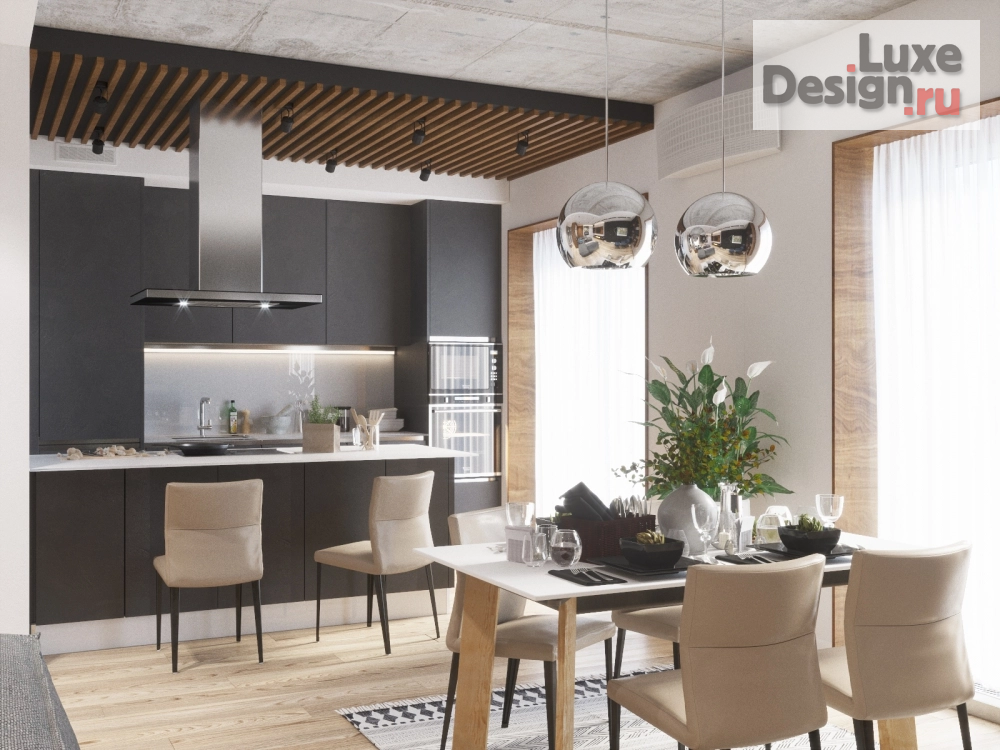 Дизайн интерьера двухкомнатной квартиры "Кухня-гостиная" (фото 5)