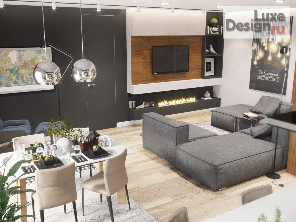 Дизайн интерьера двухкомнатной квартиры "Кухня-гостиная" (фото 6)