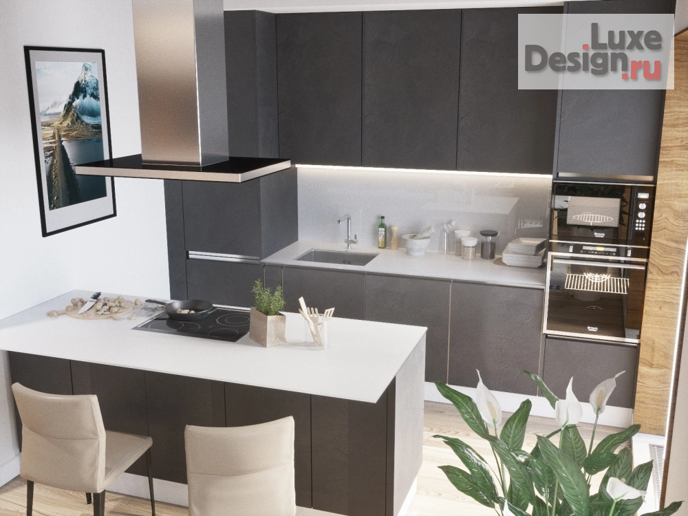 Дизайн интерьера двухкомнатной квартиры "Кухня-гостиная" (фото 7)