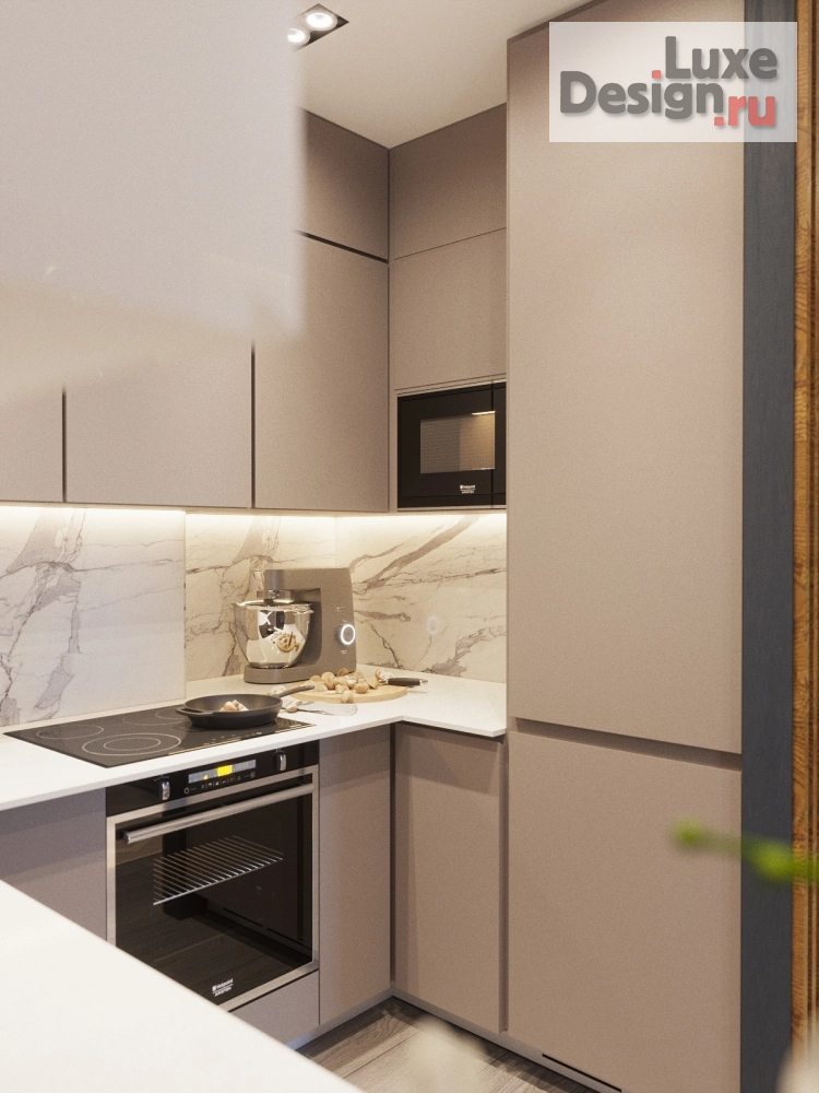 Дизайн интерьера трехкомнатной квартиры "Кухня-гостиная" (фото 7)