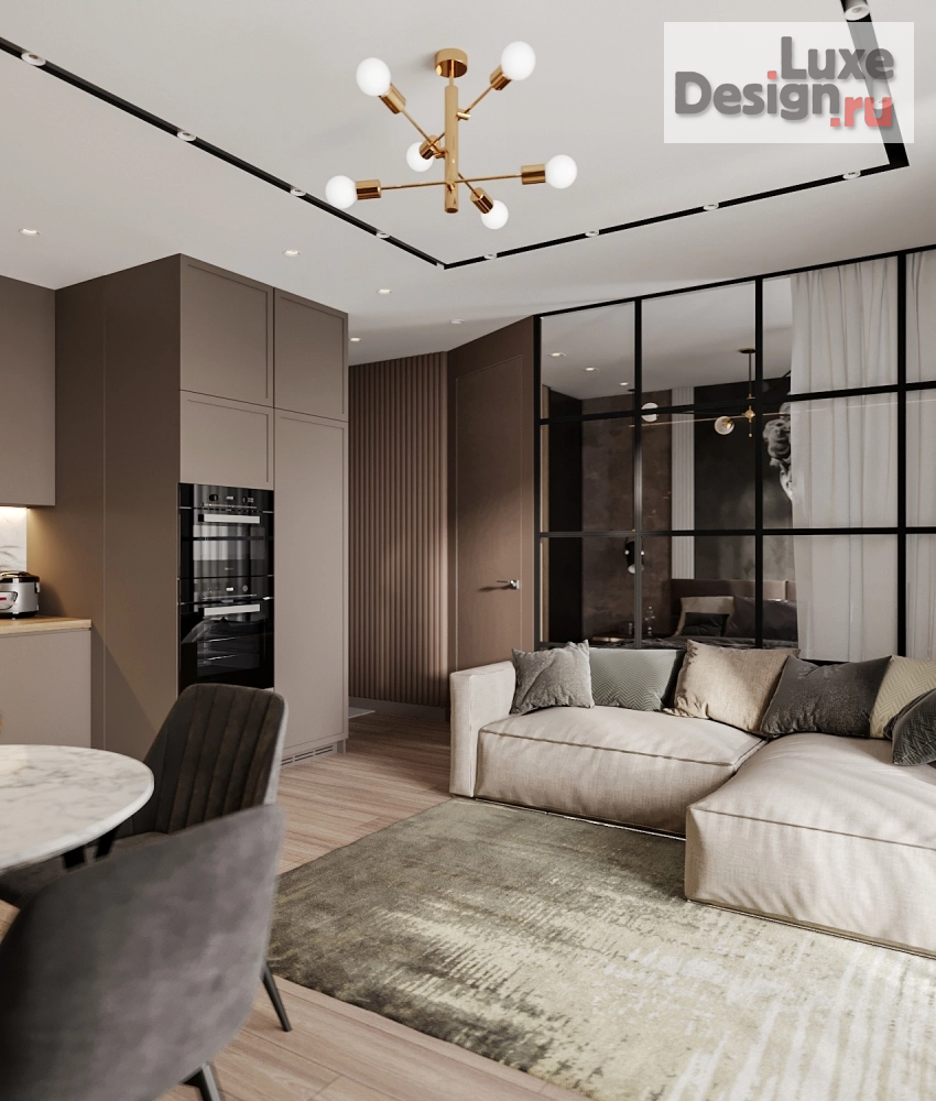 Дизайн интерьера квартиры студии "ЖК Островский, г.Новосибирск" (фото 1)