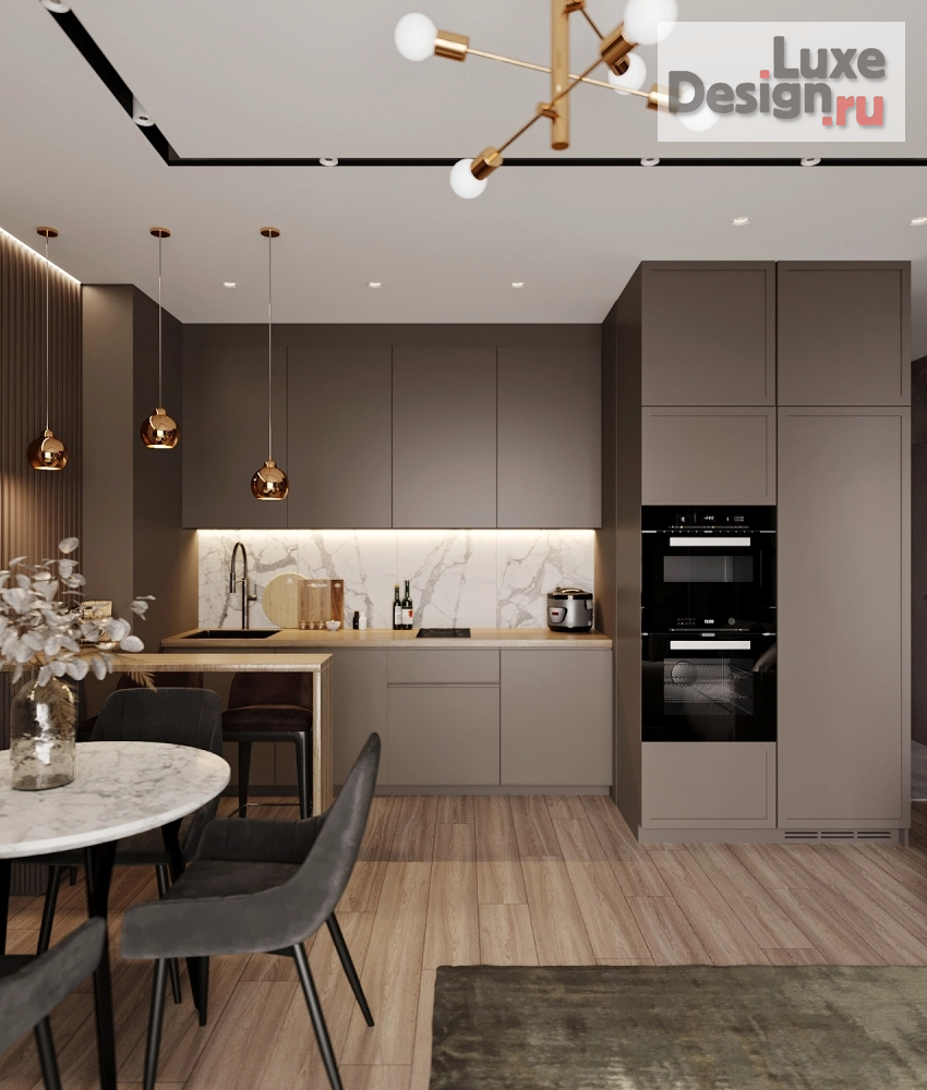 Дизайн интерьера квартиры студии "ЖК Островский, г.Новосибирск" (фото 2)