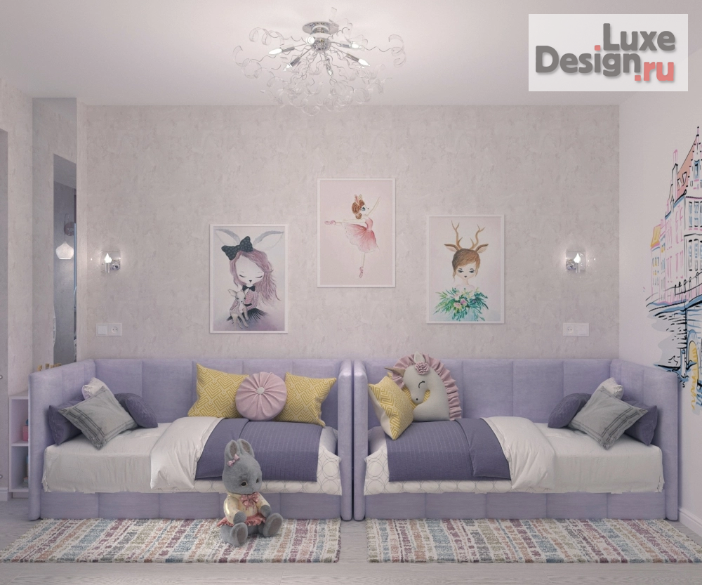 Дизайн интерьера четырехкомнатной квартиры "Детская " (фото 1)