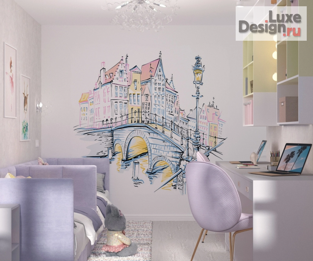 Дизайн интерьера четырехкомнатной квартиры "Детская " (фото 3)