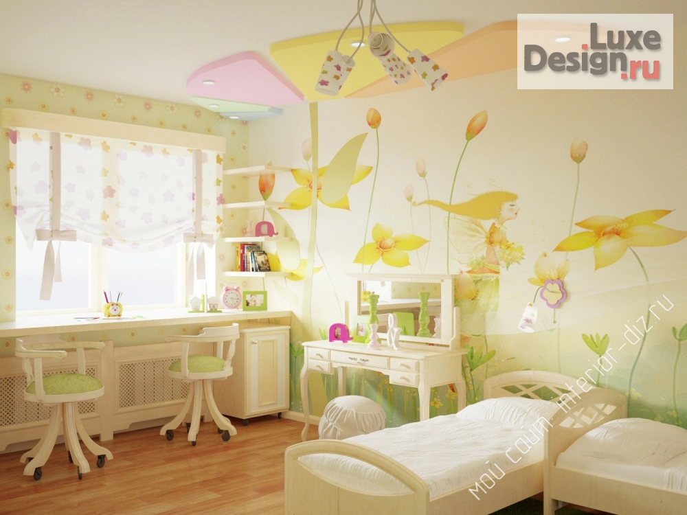 Дизайн интерьера детской "Детская для девочек" (фото 1)