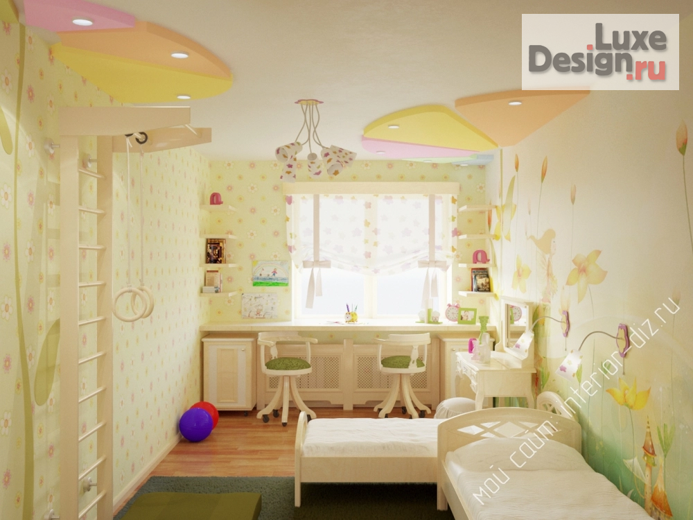 Дизайн интерьера детской "Детская для девочек" (фото 2)