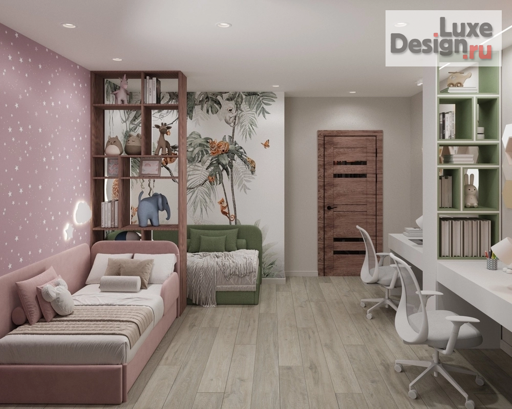 Дизайн интерьера детской "Детская для разнополых детей" (фото 1)