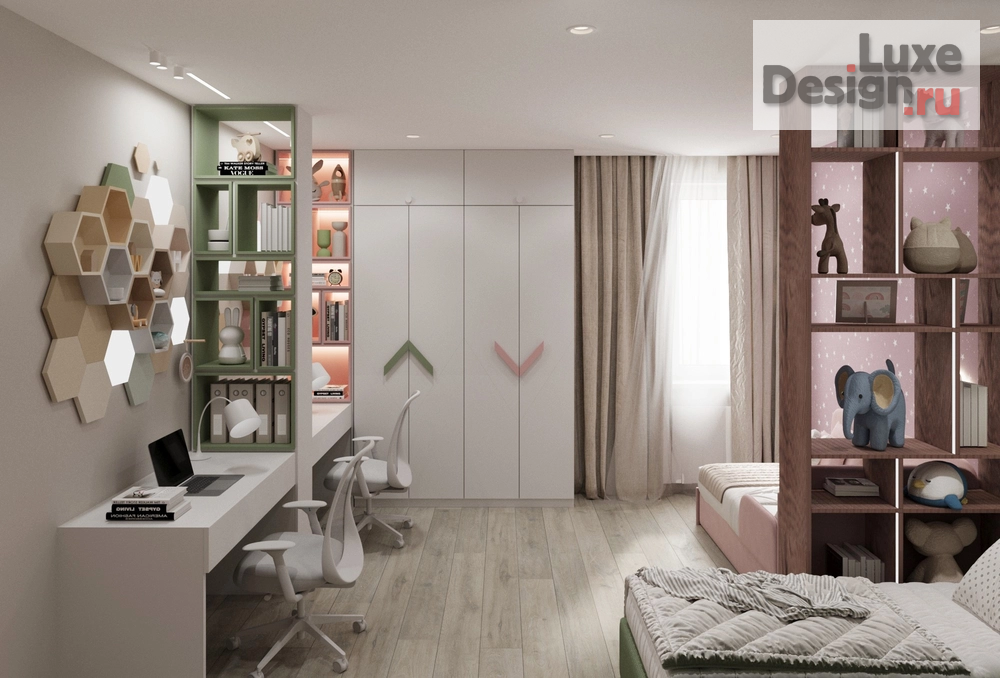 Дизайн интерьера детской "Детская для разнополых детей" (фото 3)