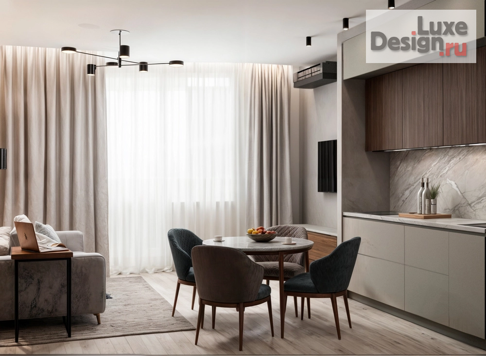 Дизайн интерьера трехкомнатной квартиры "Дизайн-проект квартиры в ЖК Дружный 3, г. Барнаул" (фото 2)