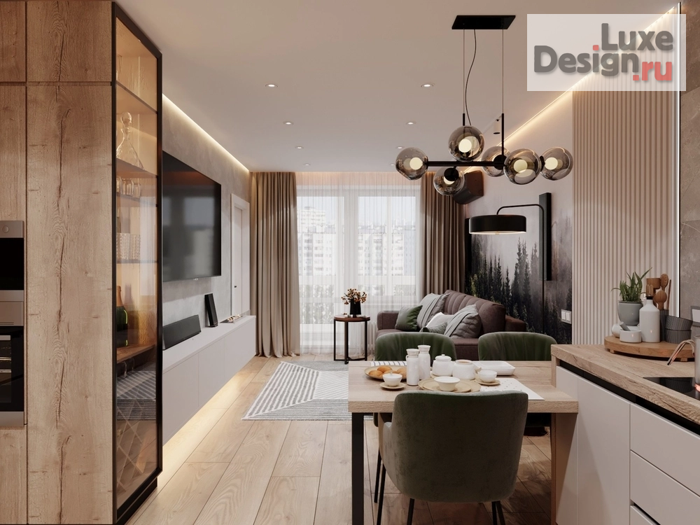 Дизайн интерьера кухни "Кухня гостиная в современном стиле" (фото 2)