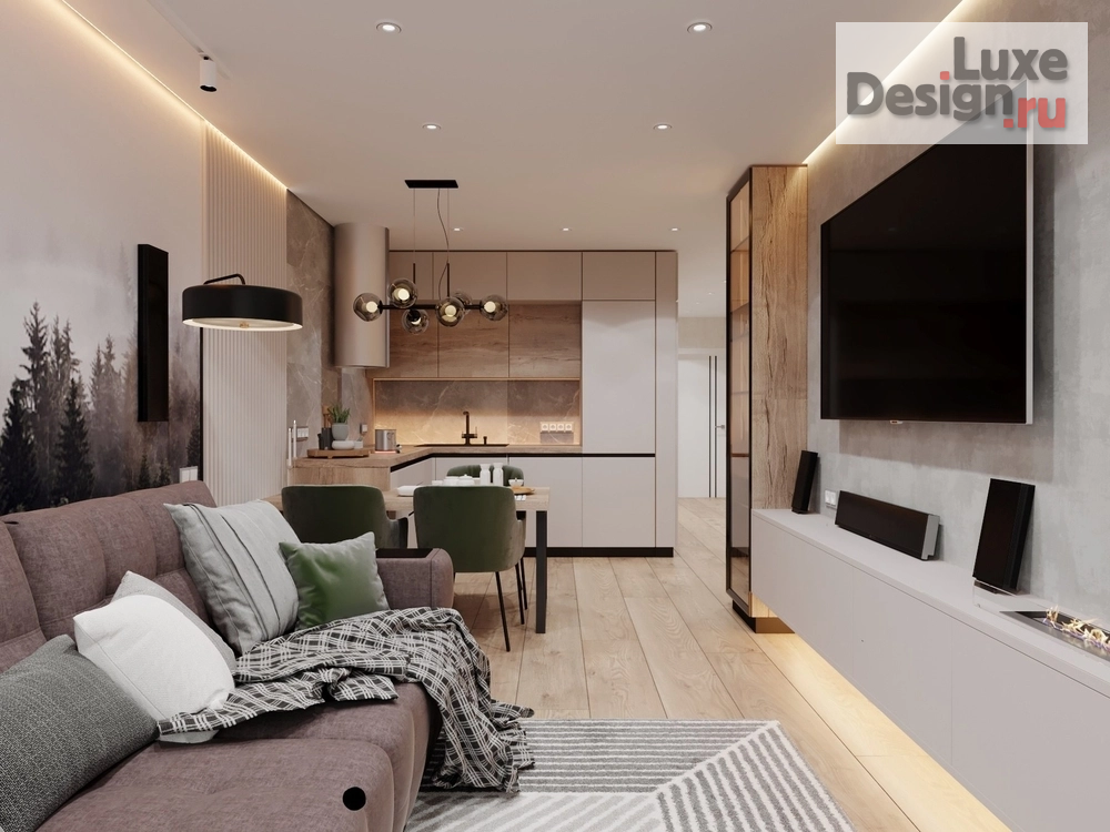 Дизайн интерьера кухни "Кухня гостиная в современном стиле" (фото 3)