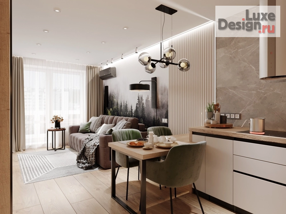 Дизайн интерьера кухни "Кухня гостиная в современном стиле" (фото 9)