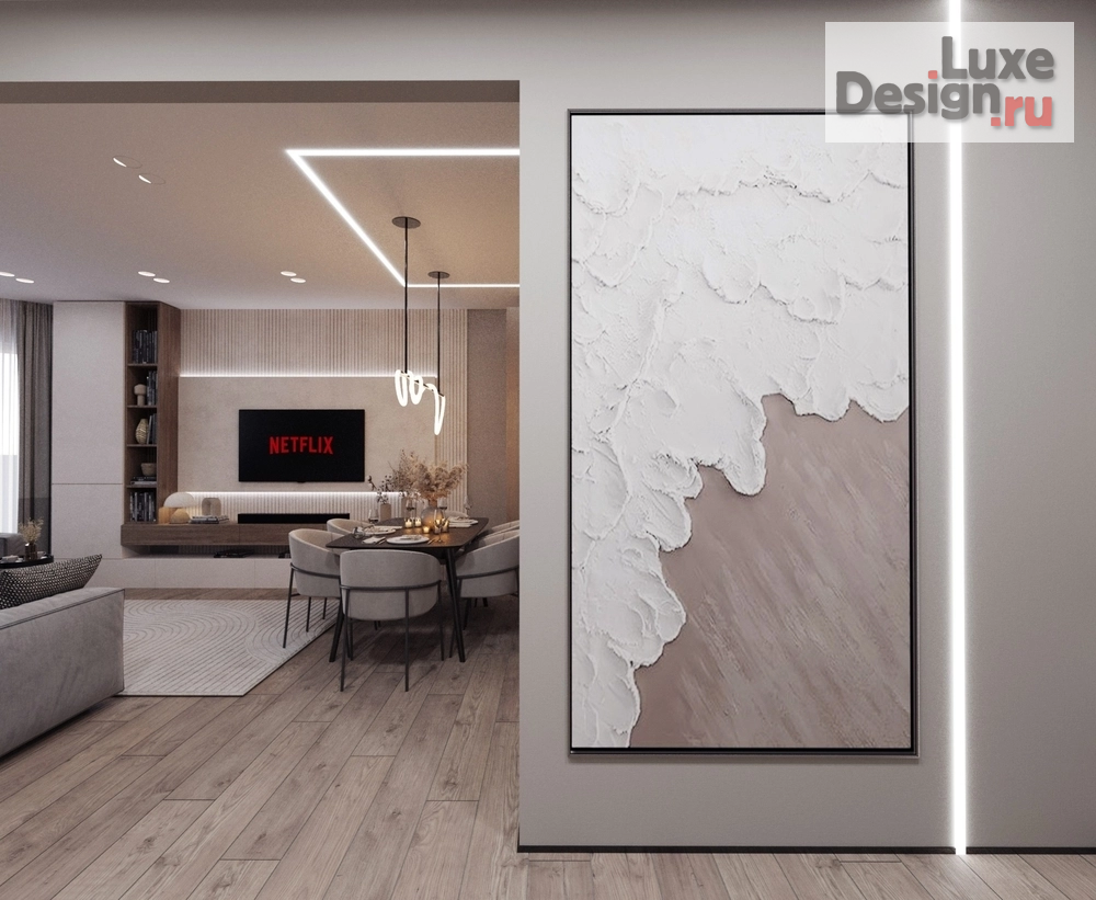 Дизайн интерьера кухни "Кухня гостиная в современном стиле" (фото 3)