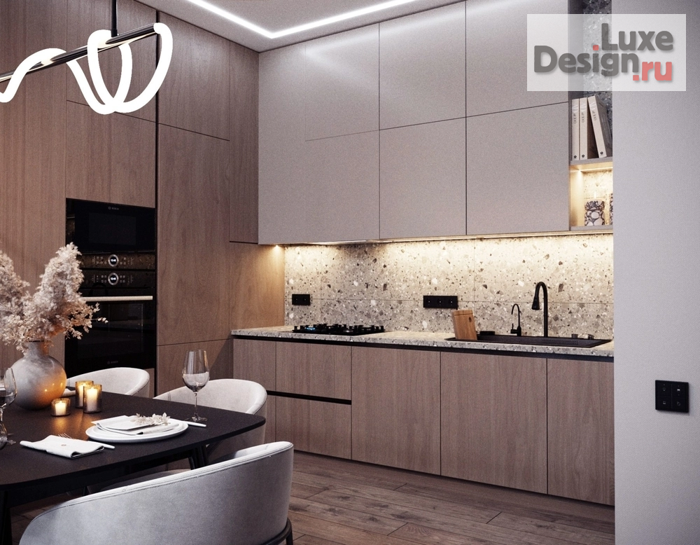 Дизайн интерьера кухни "Кухня гостиная в современном стиле" (фото 5)