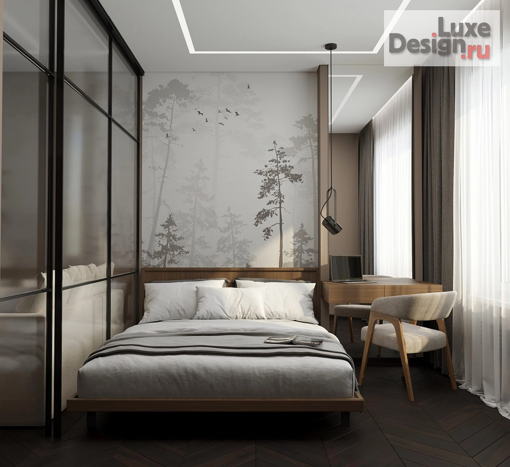 Дизайн интерьера спальни "Реализованные дизайн проекты в 2024 г." (фото 1)