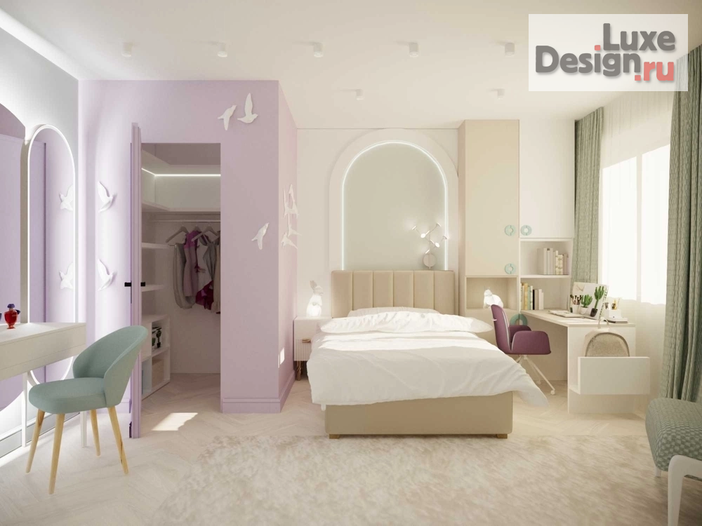 Дизайн интерьера детской "Детская комната для девочки" (фото 2)