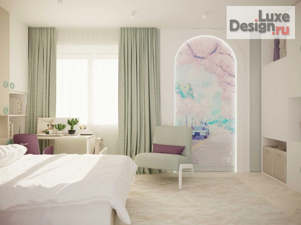 Дизайн интерьера детской "Детская комната для девочки" (фото 3)