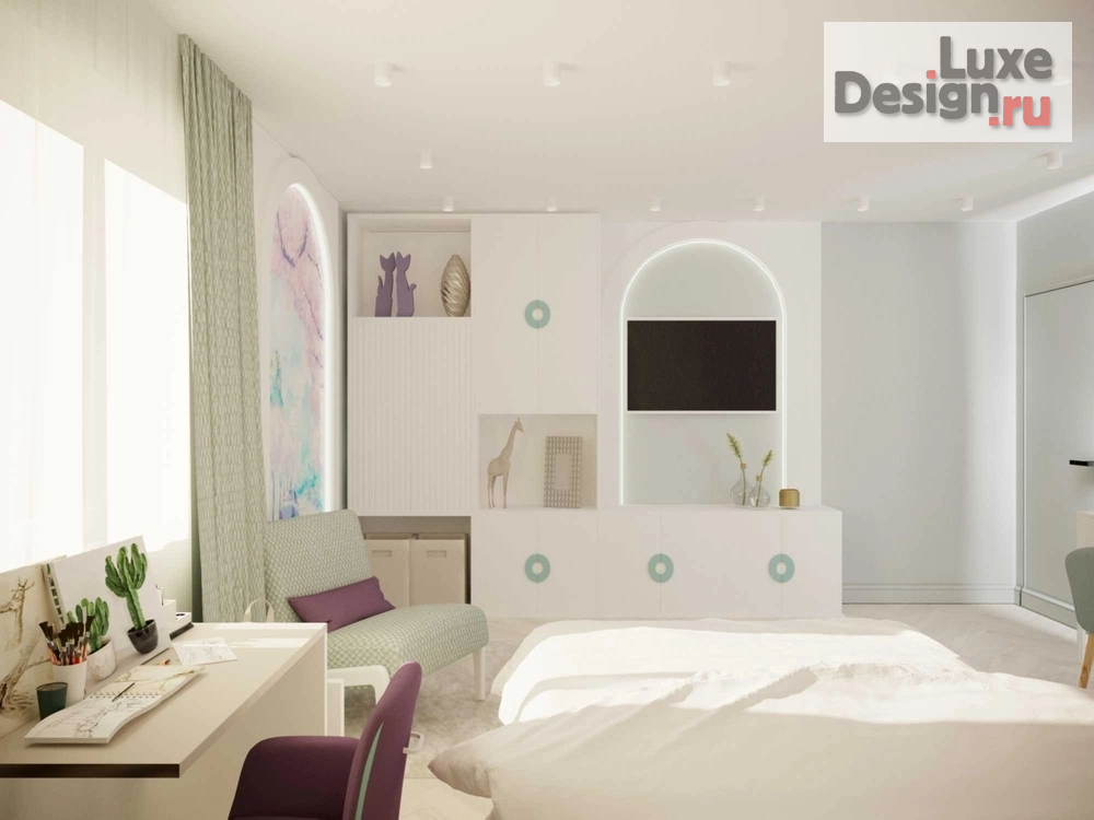 Дизайн интерьера детской "Детская комната для девочки" (фото 4)