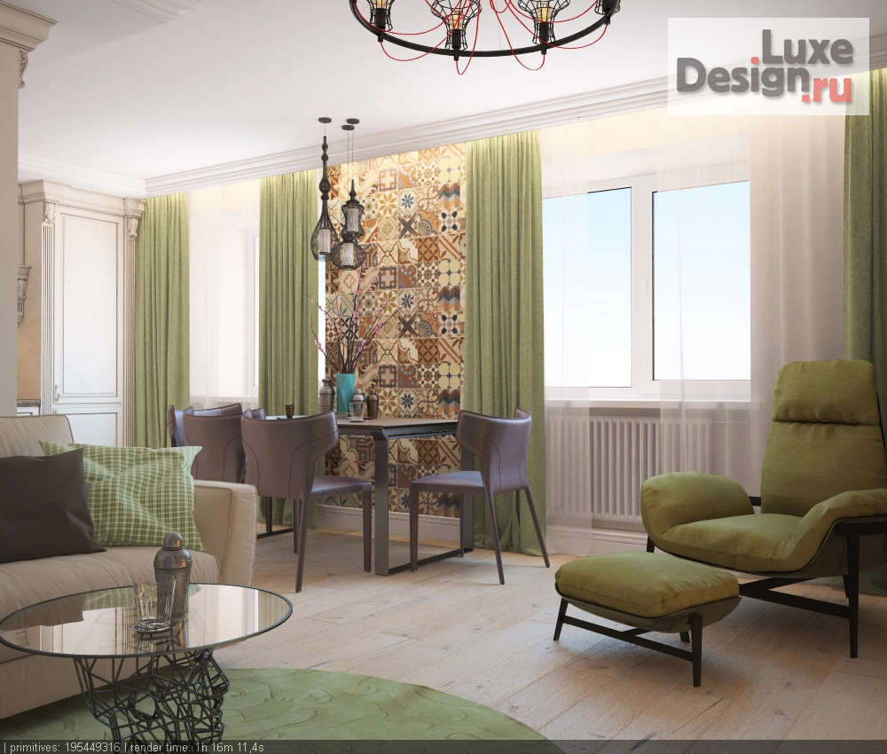 Дизайн интерьера гостиной "Проект кухни-гостиной" (фото 2)