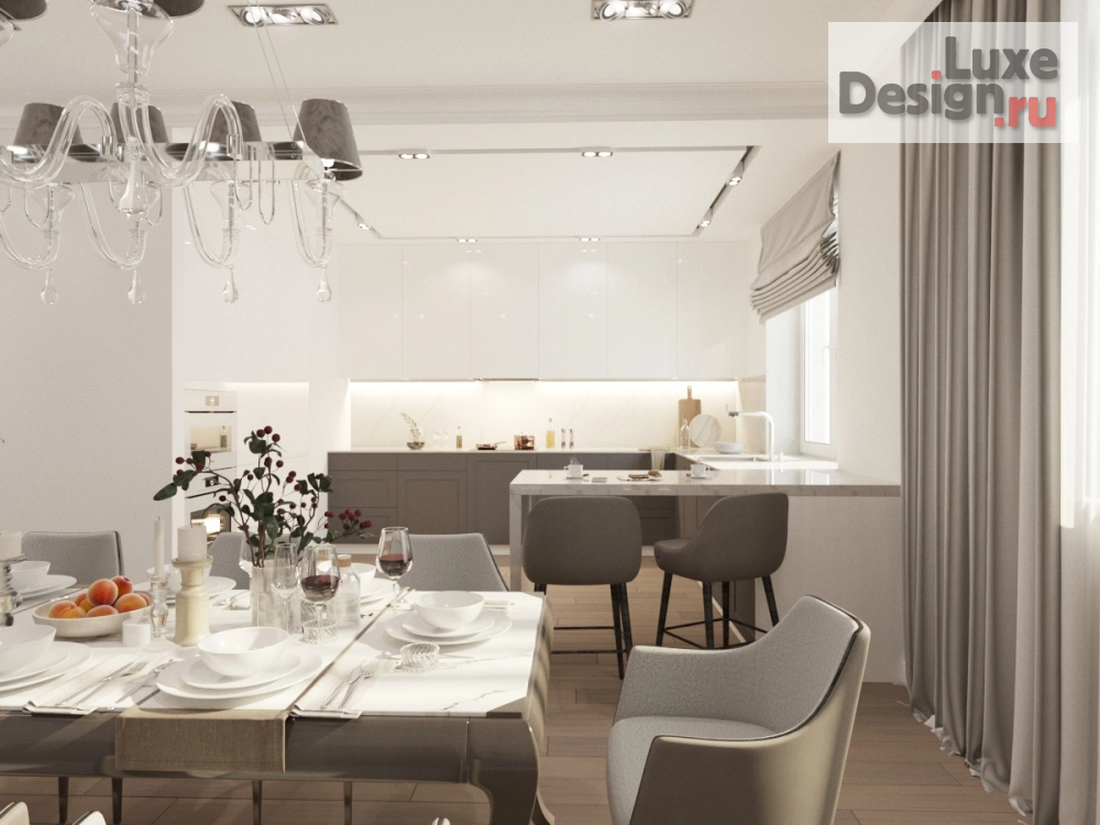 Дизайн интерьера пентхауса "Кухня-столовая" (фото 1)