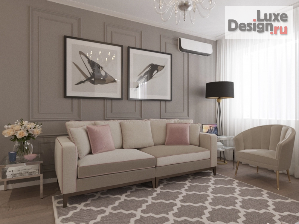 Дизайн интерьера трехкомнатной квартиры "Кухня-гостиная Новосибирск" (фото 1)