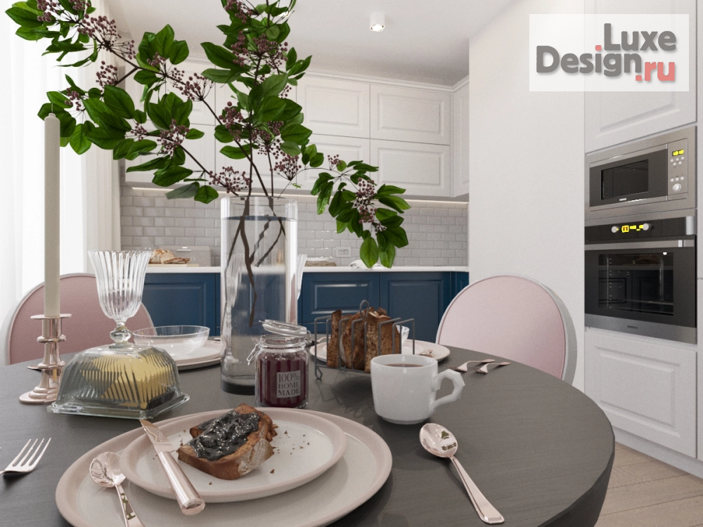 Дизайн интерьера трехкомнатной квартиры "Кухня-гостиная Новосибирск" (фото 4)