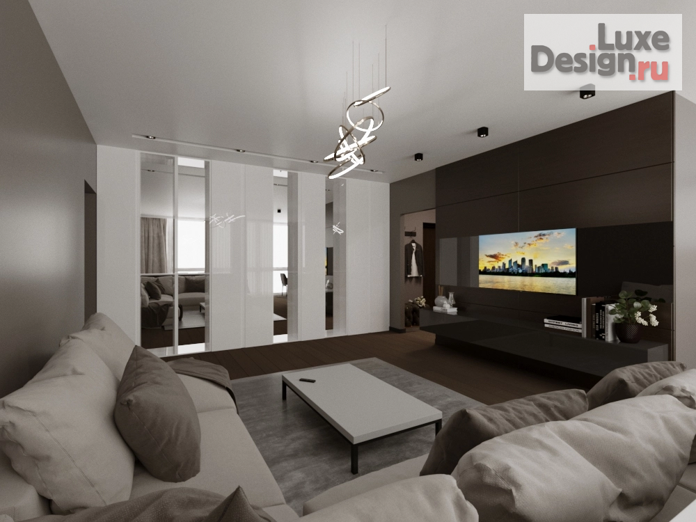 Дизайн интерьера трехкомнатной квартиры "Кухня-гостиная Новосибирск" (фото 4)