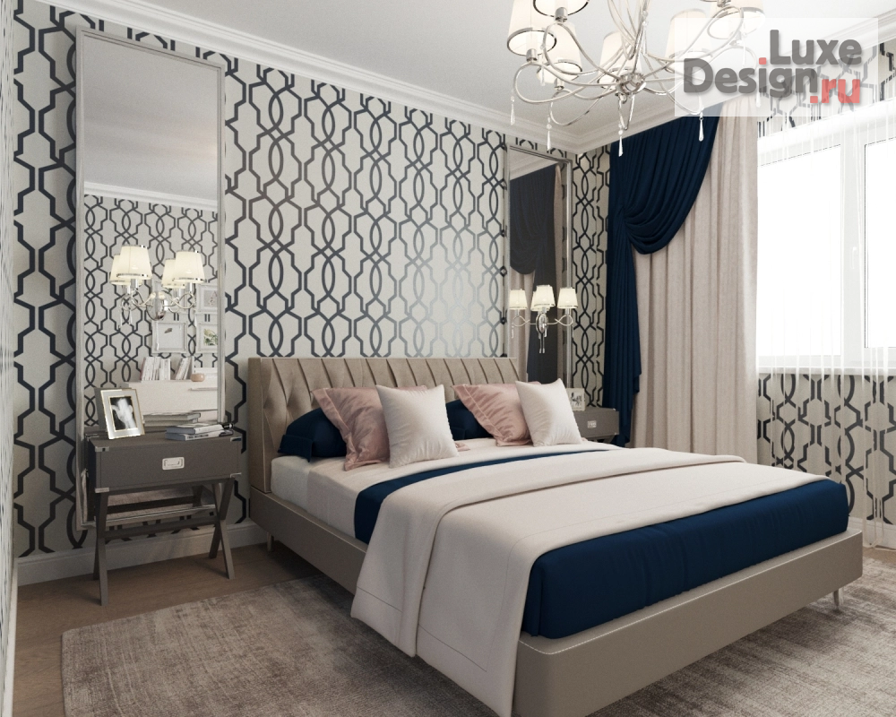 Дизайн интерьера трехкомнатной квартиры "Спальня в г.Новосибирск" (фото 2)