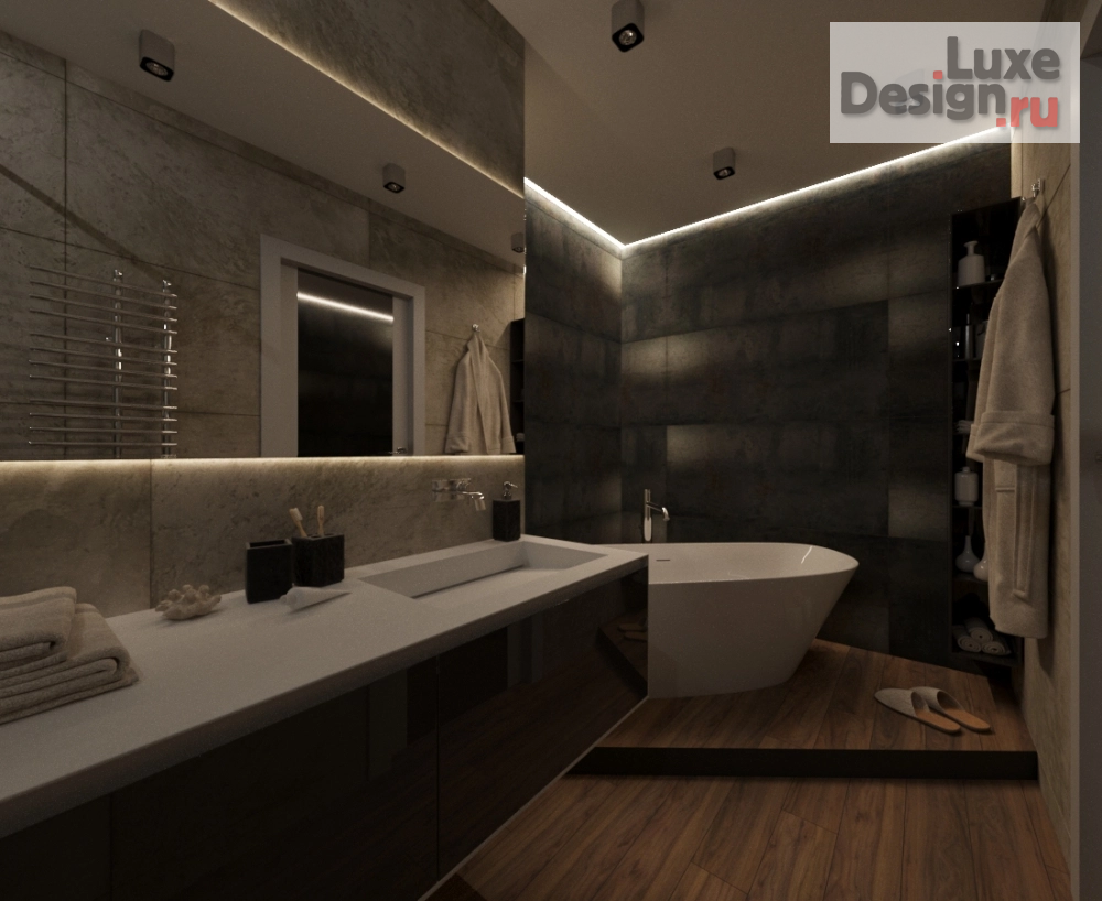 Дизайн интерьера ванной "Ванная комната г.Новосибирск" (фото 2)