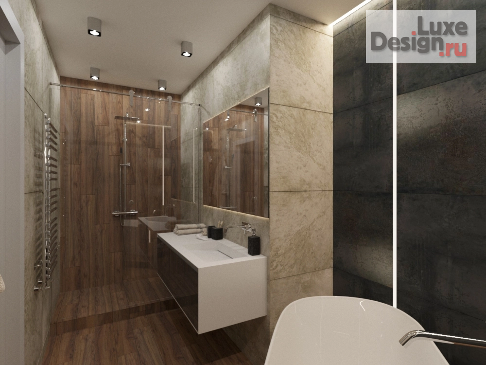 Дизайн интерьера ванной "Ванная комната г.Новосибирск" (фото 3)