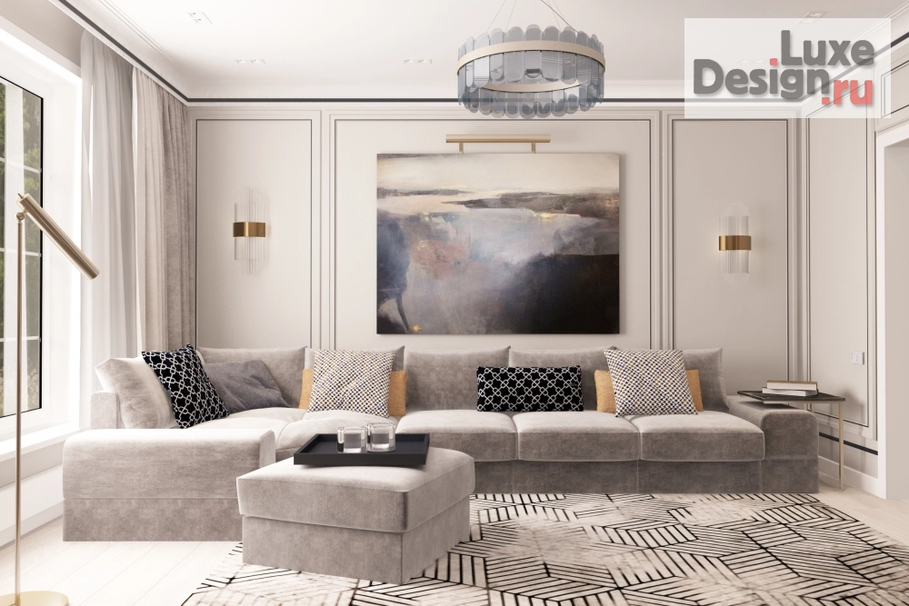 Дизайн интерьера гостиной "Гостиная в частном доме. Неоклассика." (фото 4)