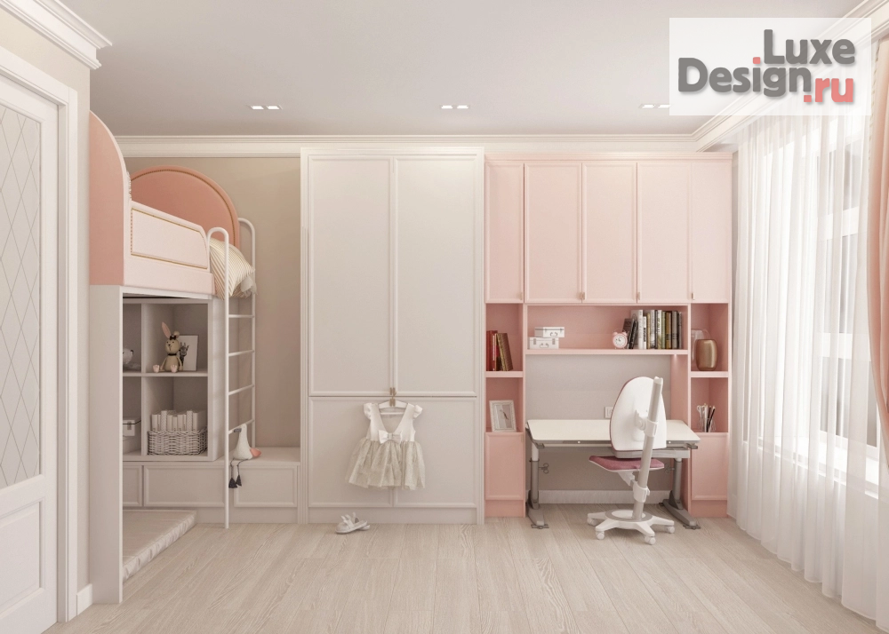 Дизайн интерьера четырехкомнатной квартиры "Дизайн интерера комнаты для девочки" (фото 2)
