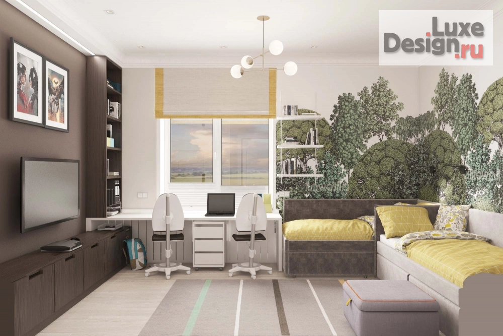 Дизайн интерьера коттеджа "Дизайн интерьера детской Славгород" (фото 1)