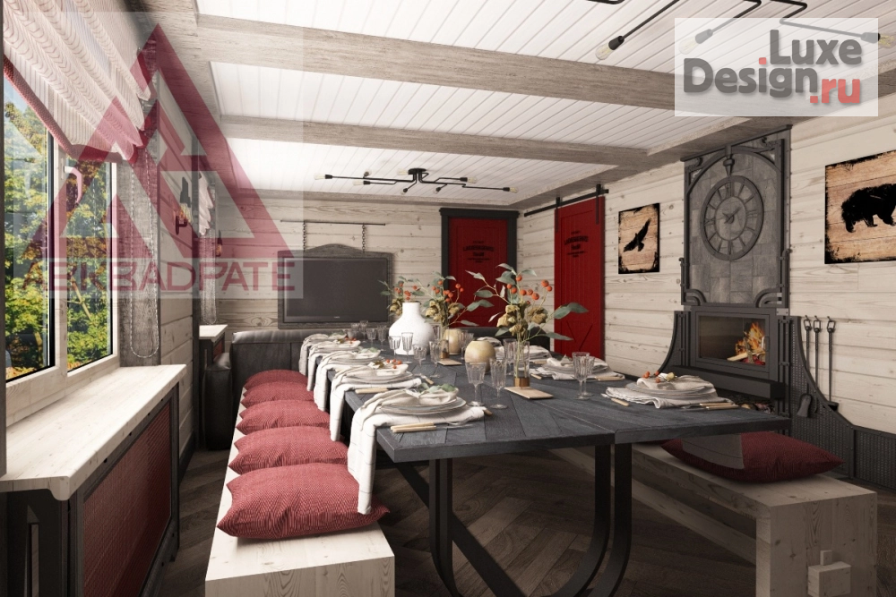 Дизайн интерьера отеля "Банкетный зал в Усть-Коксе" (фото 1)