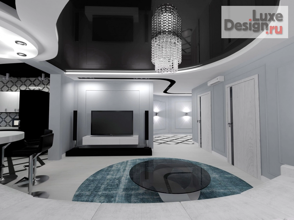 Дизайн интерьера трехкомнатной квартиры "Гостиная в квартире (ЖК АКВАМАРИН)" (фото 4)